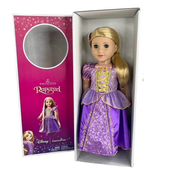 NEW American Girl Disney Princess Rapunzel 18” Doll Dress Shoes Long Hair BOX - Picture 2 of 16